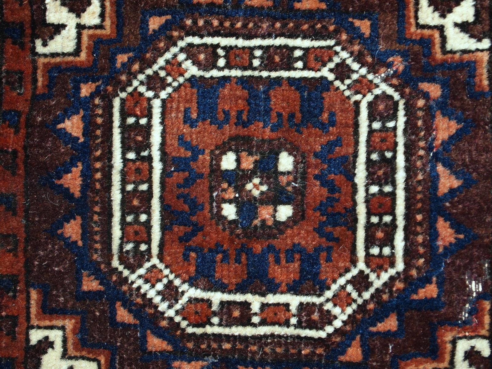 Handgefertigte antike afghanische Baluchtasche, 1900er Jahre, 1C384 (Wolle) im Angebot