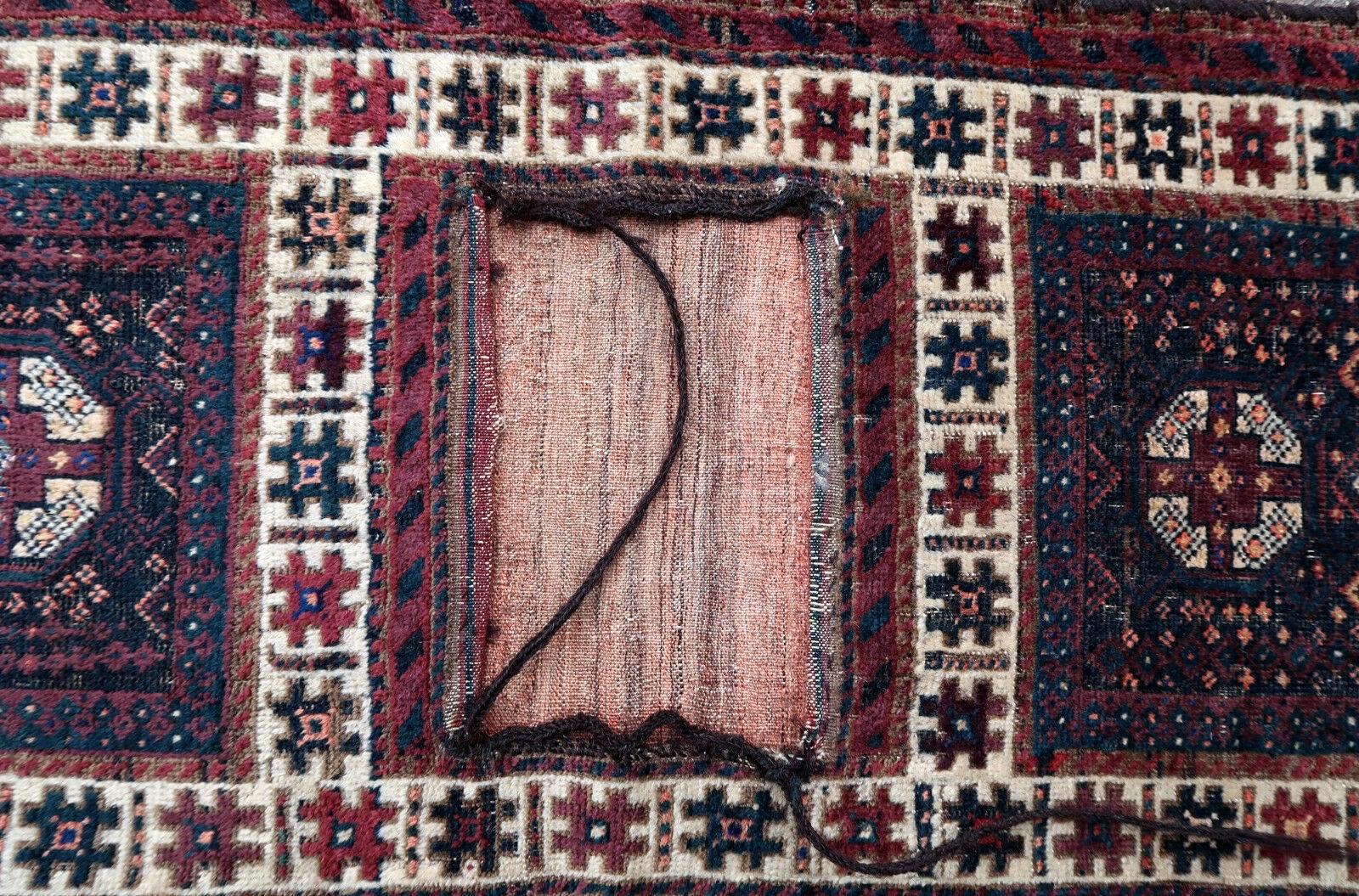 Early 20th Century Handmade Antique Afghan Baluch Bag, 1900s, 1P33 For Sale