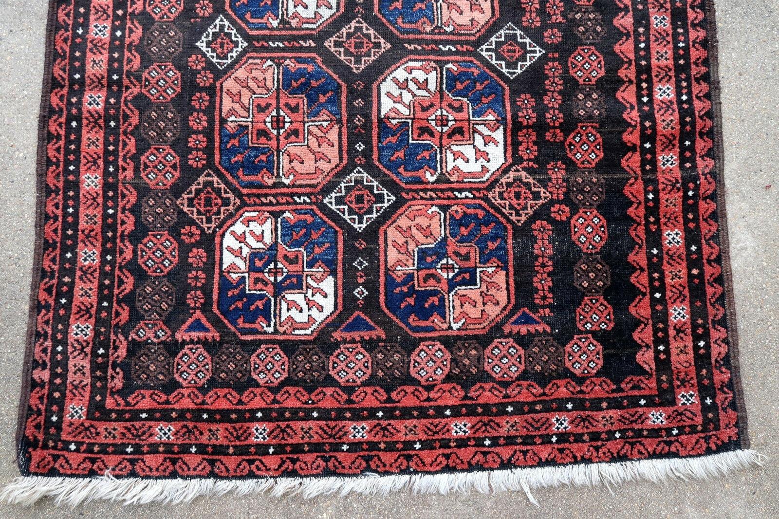 Wool Handmade Antique Afghan Baluch Bag, 1900s, 1P35 For Sale