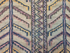 Handmade Antique Afghan Baluch Collectible Rug 1.7' x 4.6', 1900s - 1D135