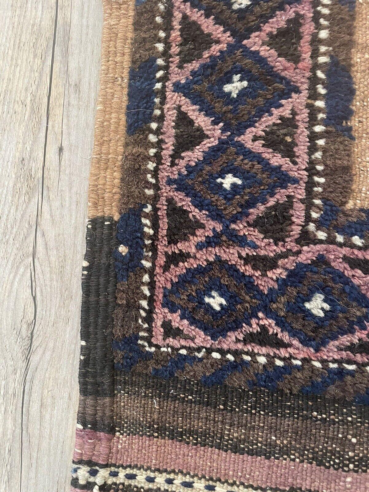 Early 20th Century Handmade Antique Afghan Baluch Collectible Rug 2.3' x 5', 1920s - 1N12 For Sale