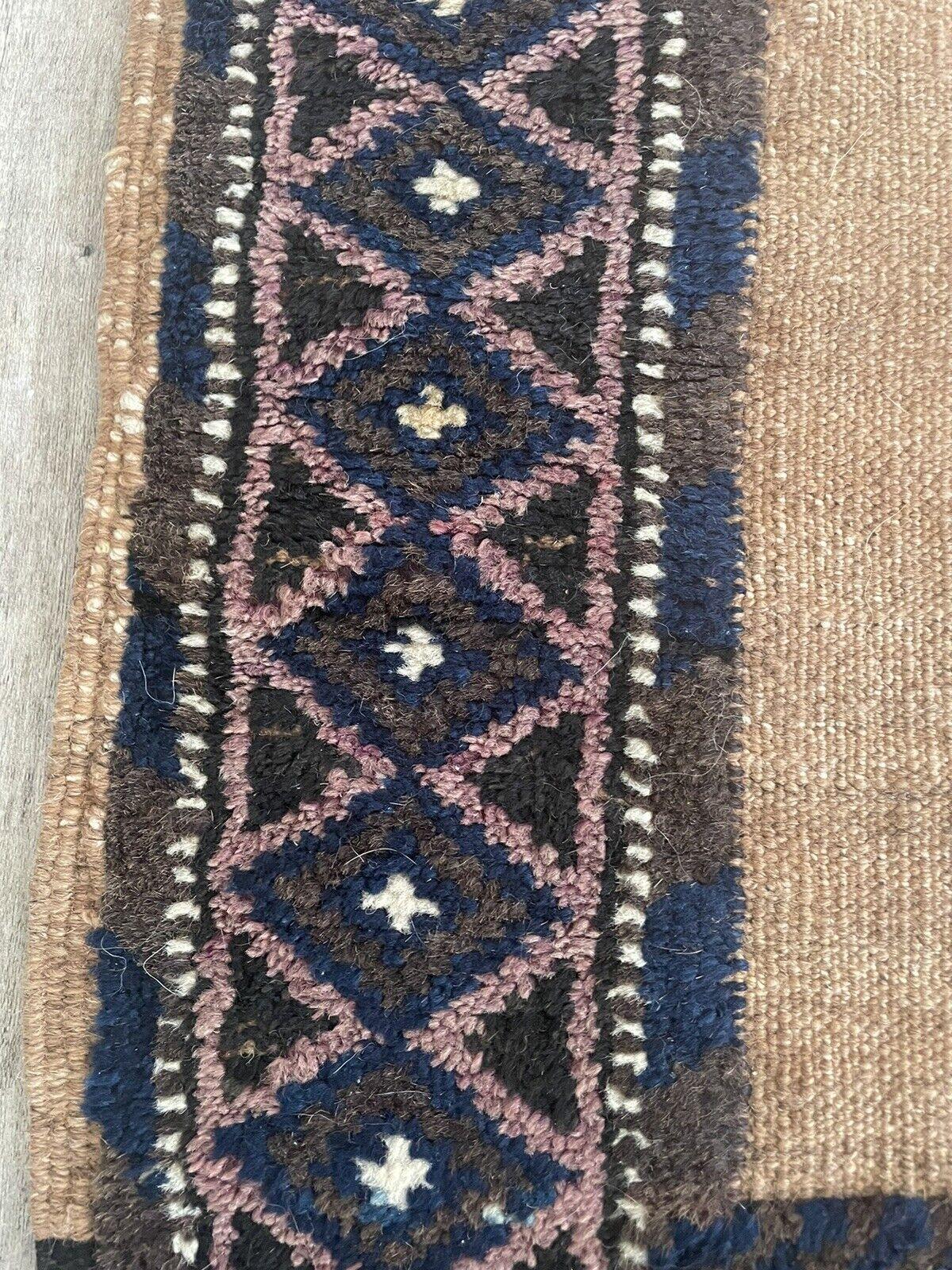 Handmade Antique Afghan Baluch Collectible Rug 2.3' x 5', 1920s - 1N12 For Sale 4