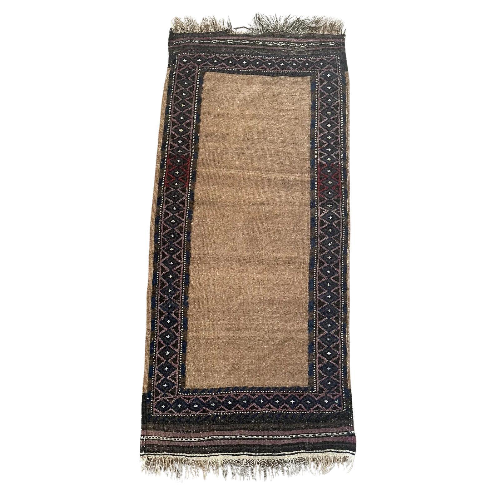 Handmade Antique Afghan Baluch Collectible Rug 2.3' x 5', 1920s - 1N12 For Sale