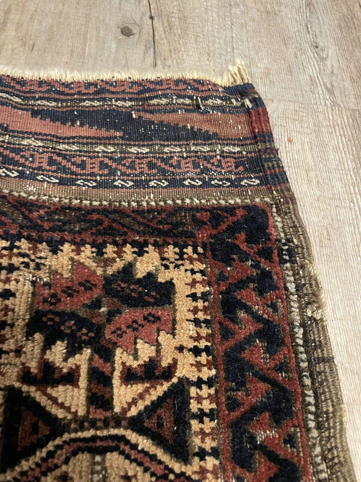 Handmade Antique Afghan Baluch Collectible Rug 2.5' x 4.6', 1880s - 1N18 For Sale 8