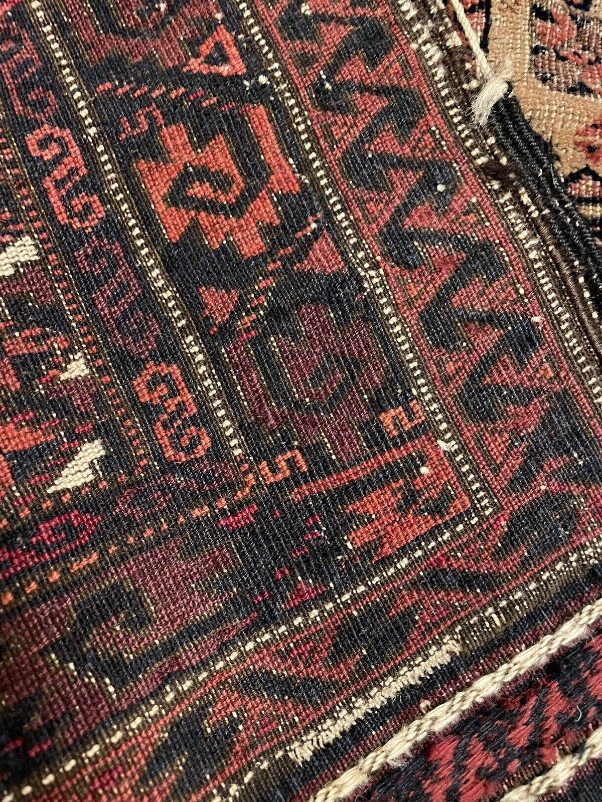 Handmade Antique Afghan Baluch Collectible Rug 2.5' x 4.6', 1880s - 1N18 For Sale 11