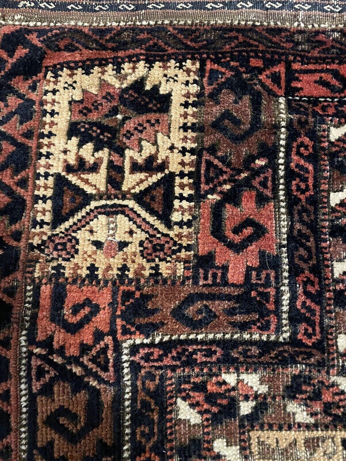 Handmade Antique Afghan Baluch Collectible Rug 2.5' x 4.6', 1880s - 1N18 For Sale 1