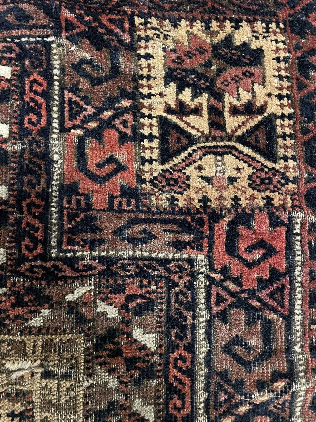 Handmade Antique Afghan Baluch Collectible Rug 2.5' x 4.6', 1880s - 1N18 For Sale 3