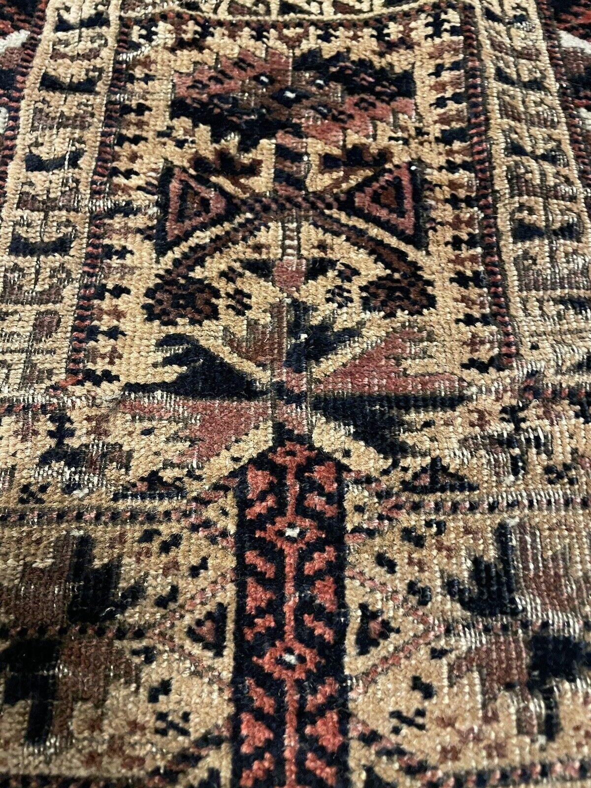 Handmade Antique Afghan Baluch Collectible Rug 2.5' x 4.6', 1880s - 1N18 For Sale 4