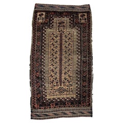 Handmade Antique Afghan Baluch Collectible Rug 2.5' x 4.6', 1880s - 1N18