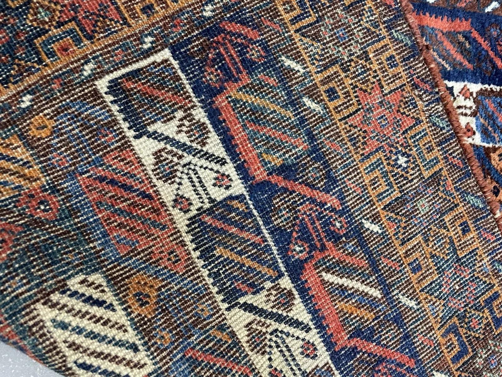 Alfombra antigua afgana baluch de colección, hecha a mano, 2,7' x 3,5', década de 1910 - 1N94 Francés en venta