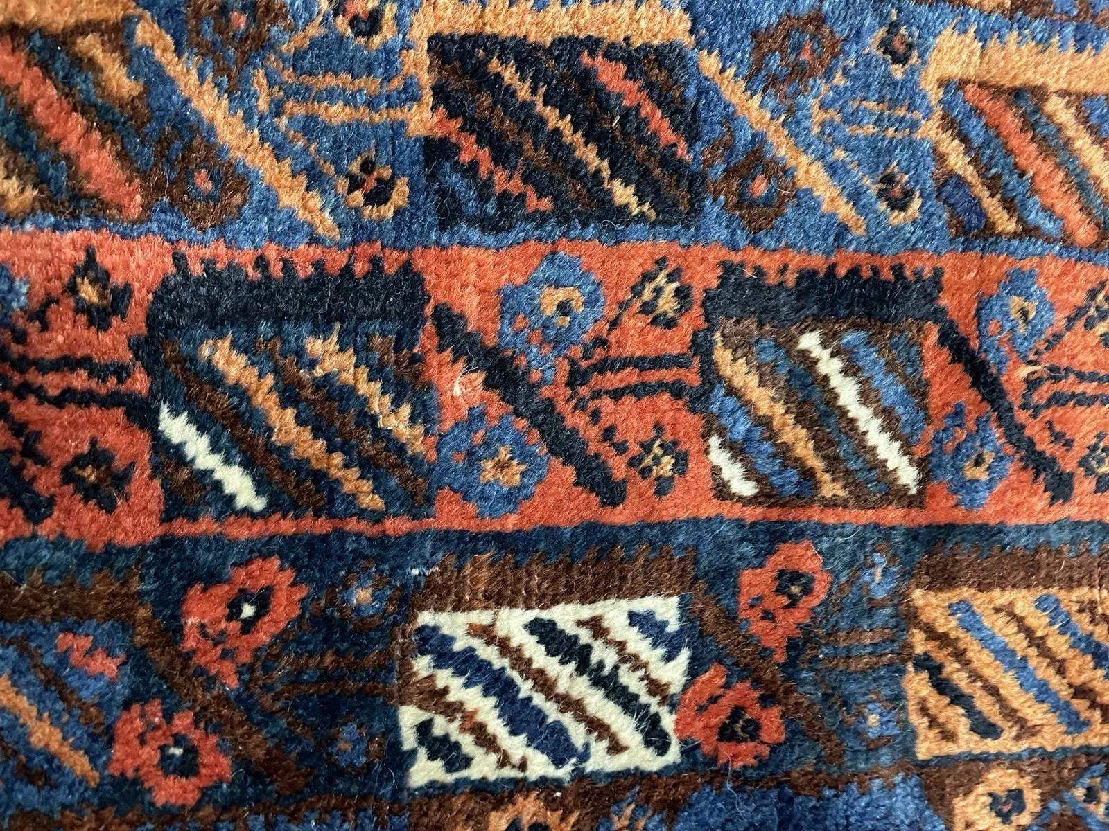 Alfombra antigua afgana baluch de colección, hecha a mano, 2,7' x 3,5', década de 1910 - 1N94 Anudado a mano en venta
