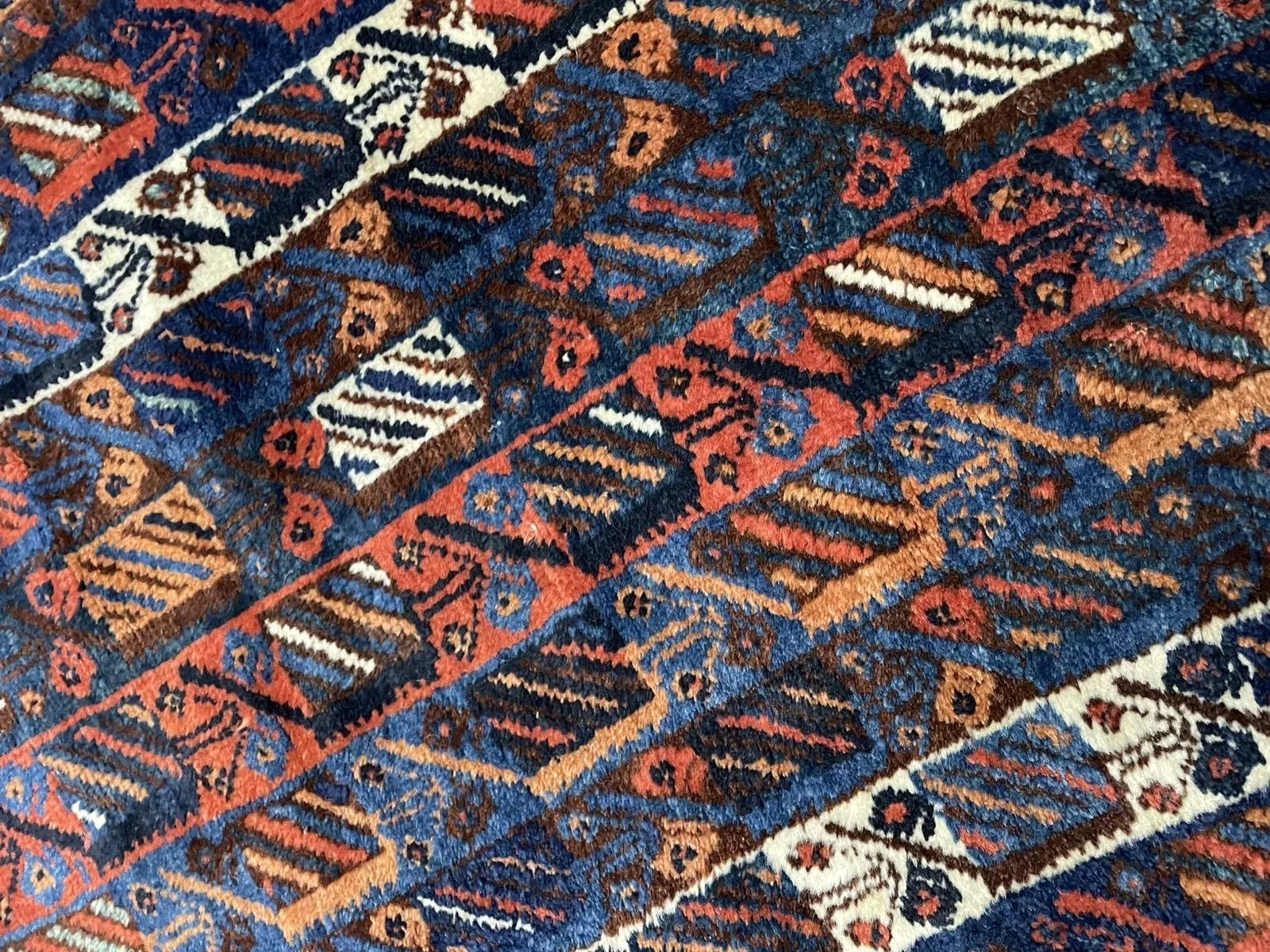 Alfombra antigua afgana baluch de colección, hecha a mano, 2,7' x 3,5', década de 1910 - 1N94 en Bueno estado para la venta en Bordeaux, FR