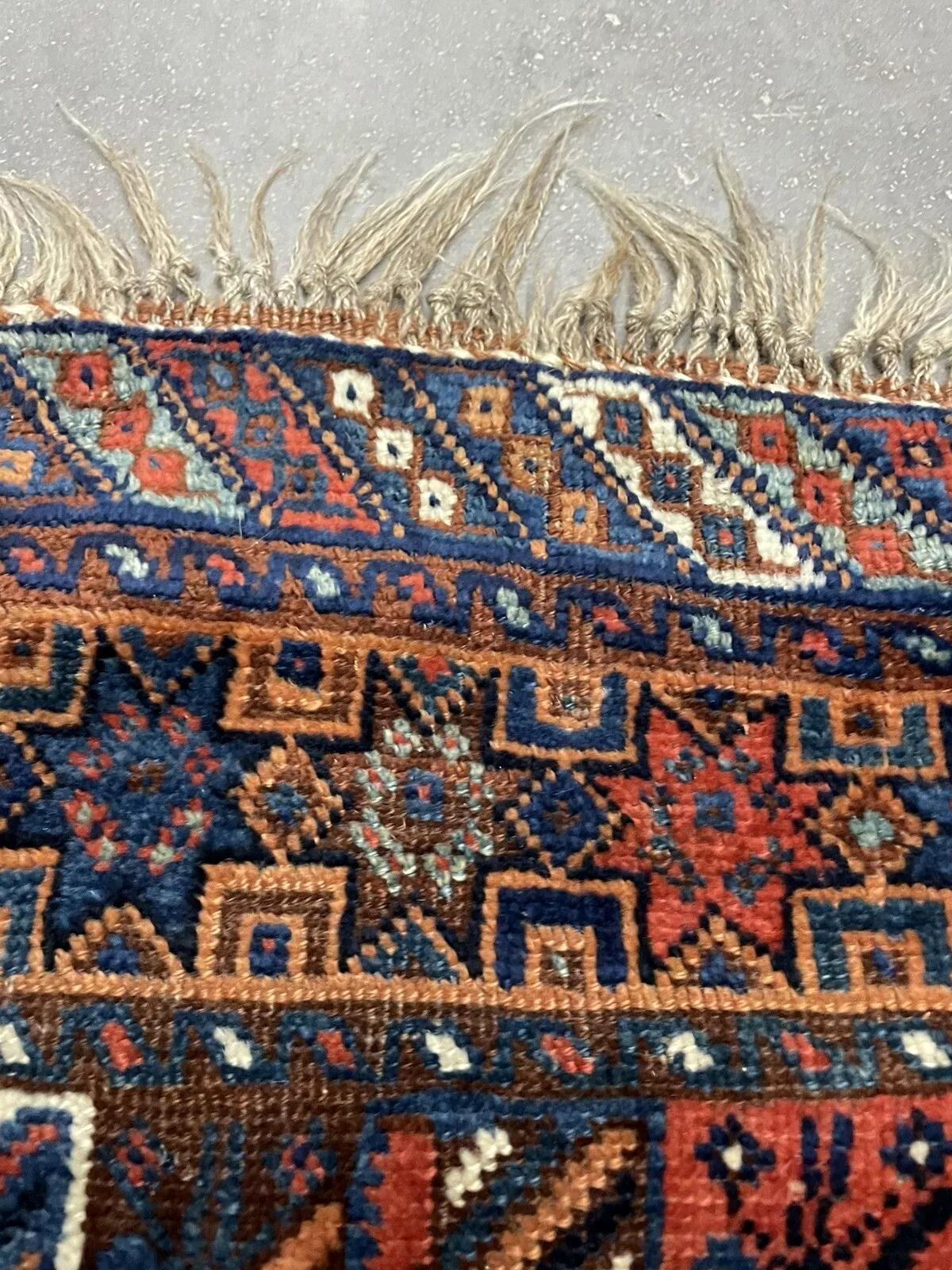Alfombra antigua afgana baluch de colección, hecha a mano, 2,7' x 3,5', década de 1910 - 1N94 principios del siglo XX en venta