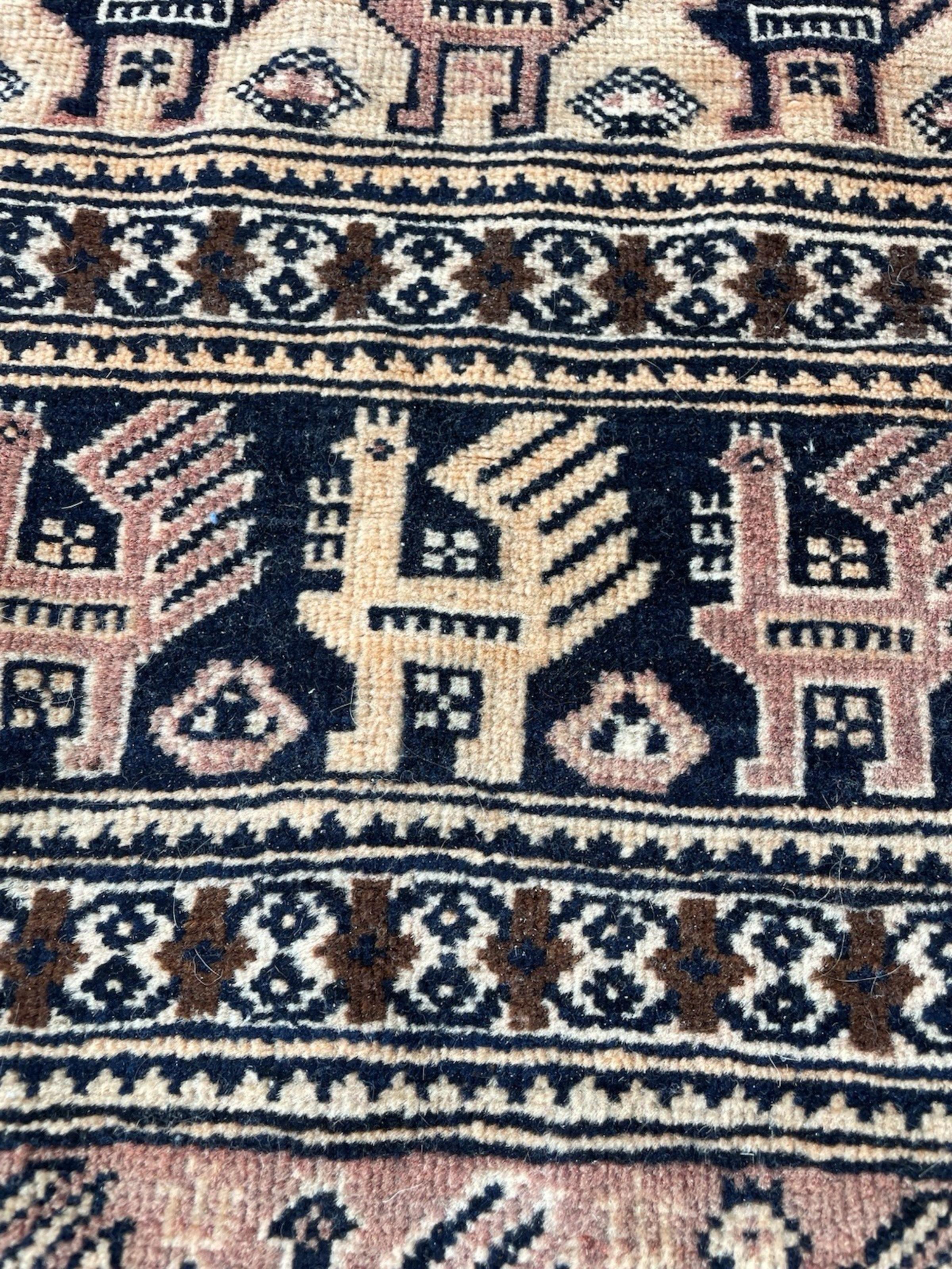 Ancien tapis de collection afghan Baluch fait main 3' x 4.6', 1920 - 1N123 en vente 4