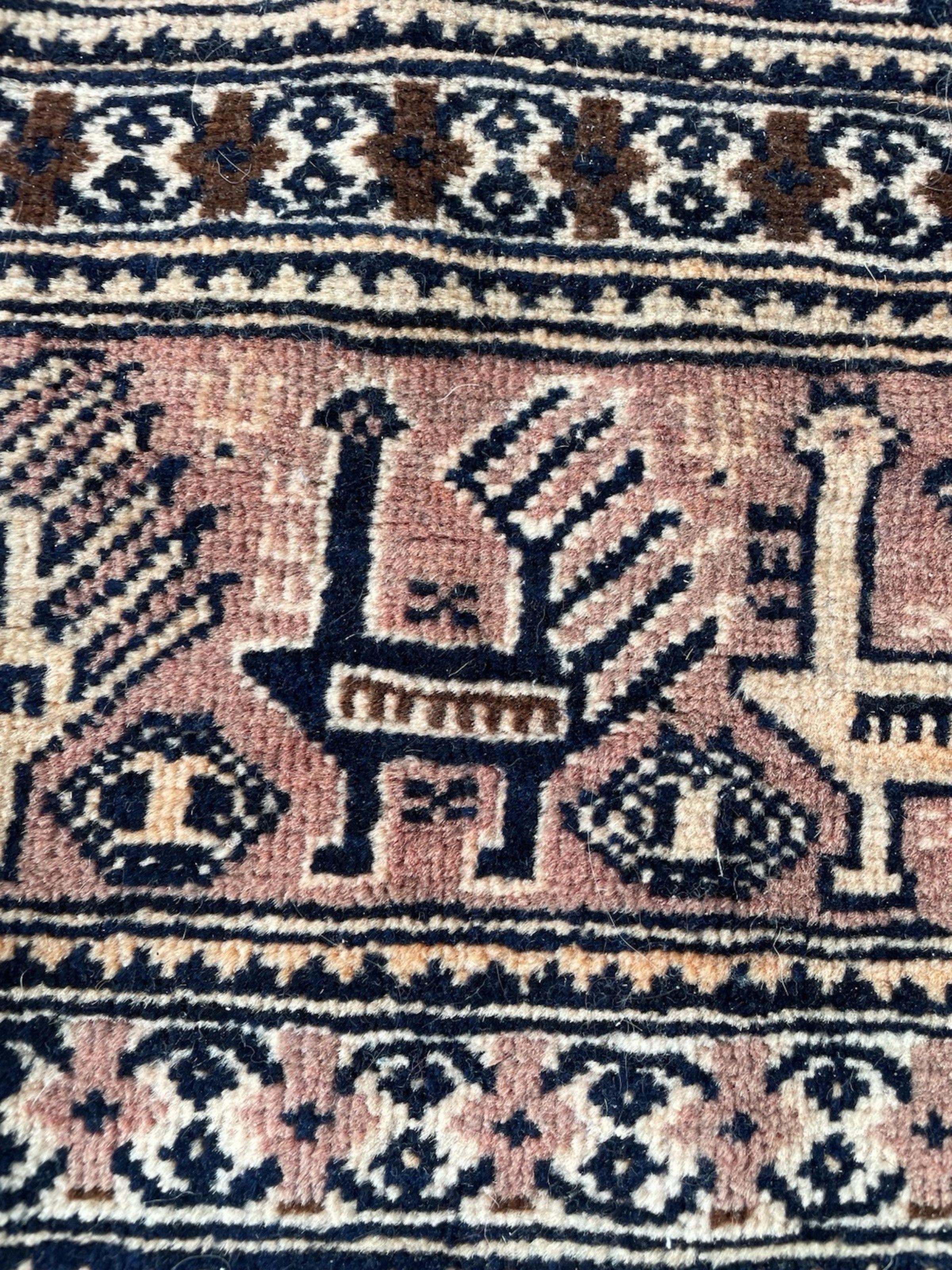 Ancien tapis de collection afghan Baluch fait main 3' x 4.6', 1920 - 1N123 en vente 5