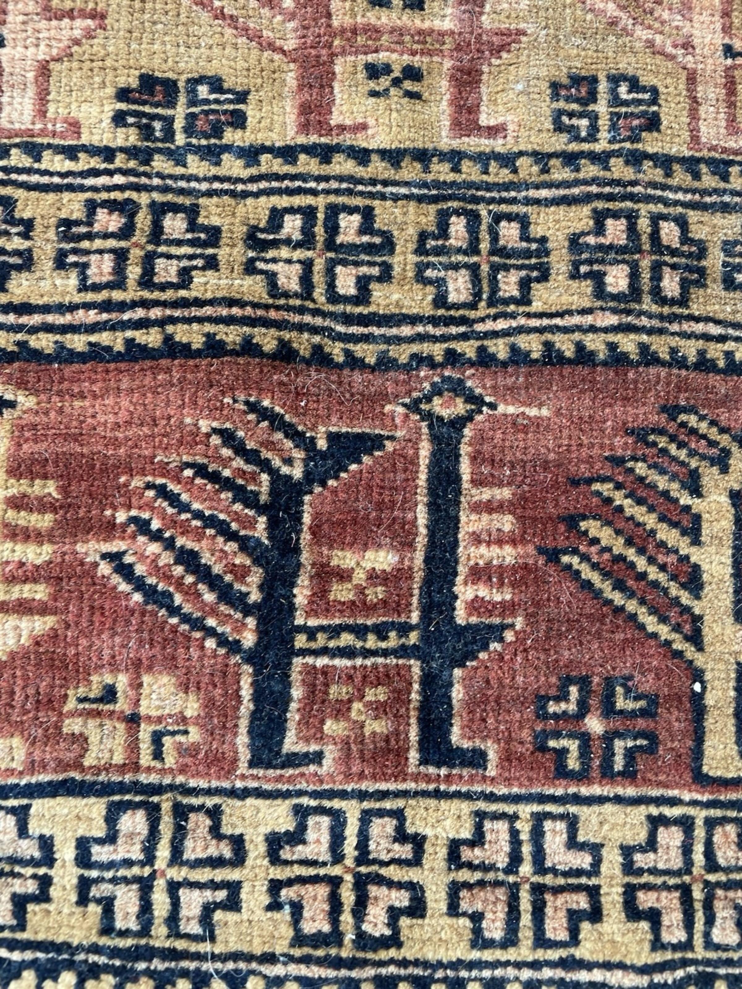 Tappeto antico afghano da collezione Baluch fatto a mano 3' x 4,8', anni '20 - 1N122 in vendita 3