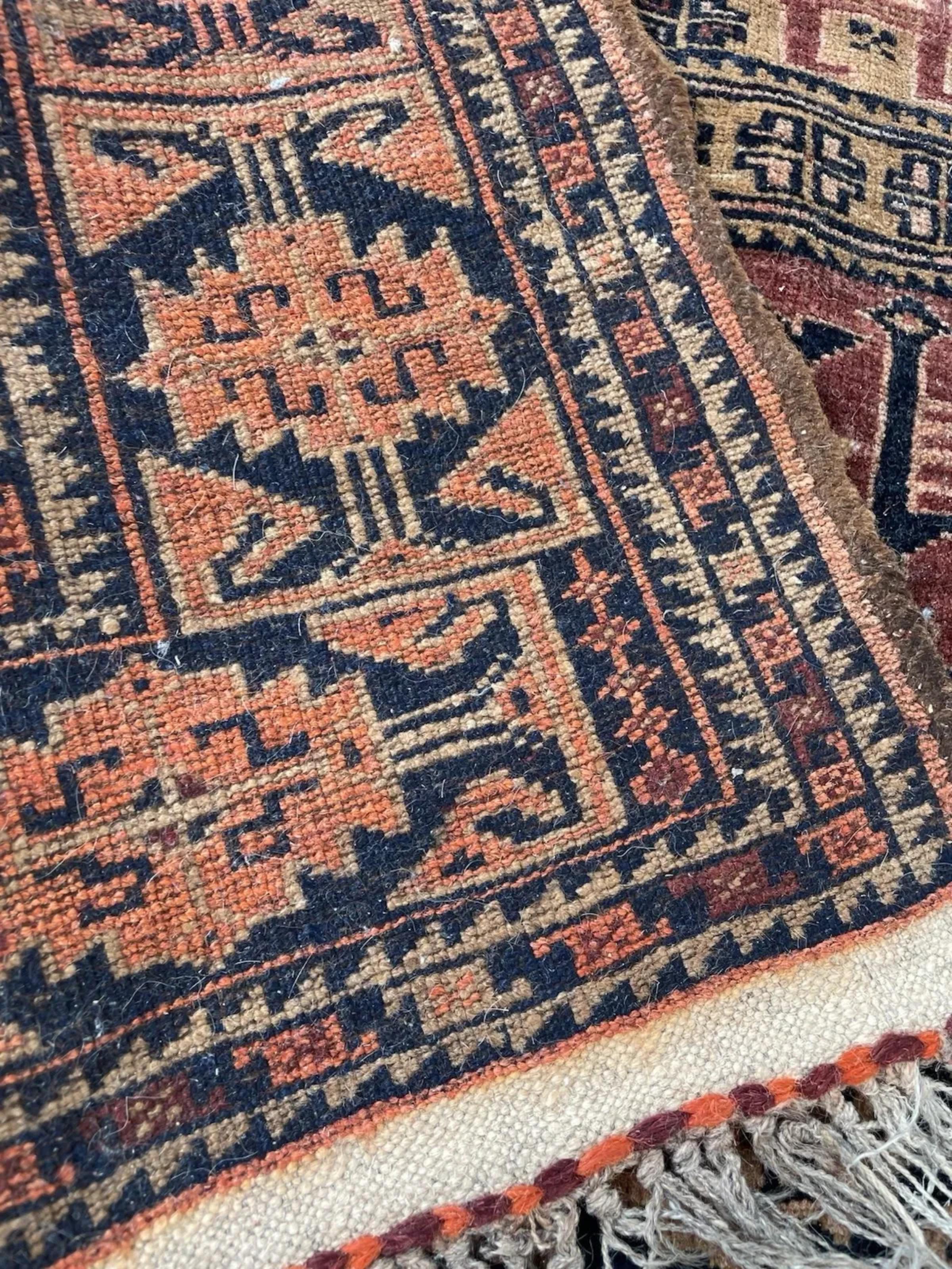 Tappeto antico afghano da collezione Baluch fatto a mano 3' x 4,8', anni '20 - 1N122 In condizioni buone in vendita a Bordeaux, FR
