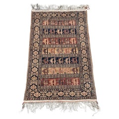 Ancien tapis de collection afghan Baluch, fait main, 3
 x 4.8
, 1920 - 1N122