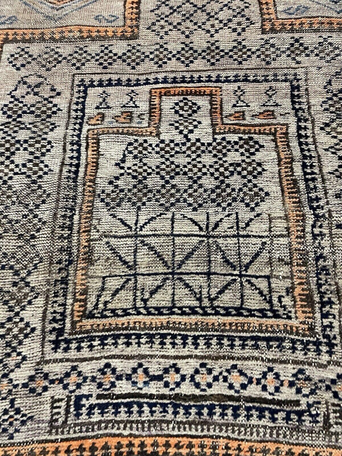 Tappeto antico afghano Baluch da collezione fatto a mano 3,5' x 4,3' del 1880 - 1N80 in vendita 4