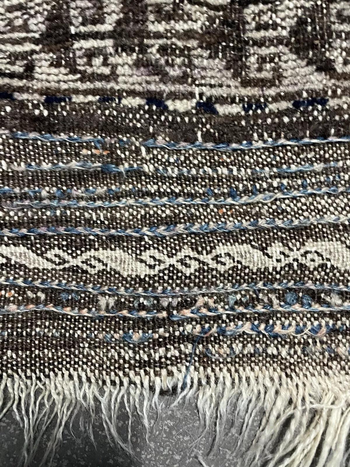 Francese Tappeto antico afghano Baluch da collezione fatto a mano 3,5' x 4,3' del 1880 - 1N80 in vendita