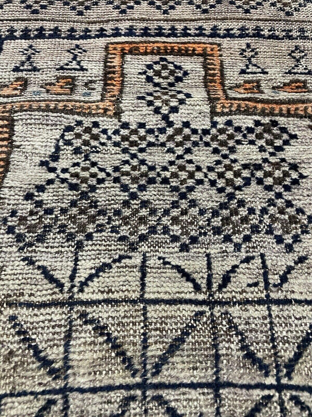 Tappeto antico afghano Baluch da collezione fatto a mano 3,5' x 4,3' del 1880 - 1N80 in vendita 1