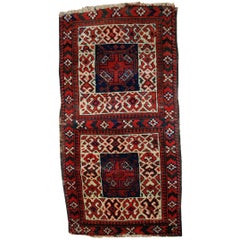 Handmade Antique Afghan Baluch Double Bag Face, 1880s, 1B486