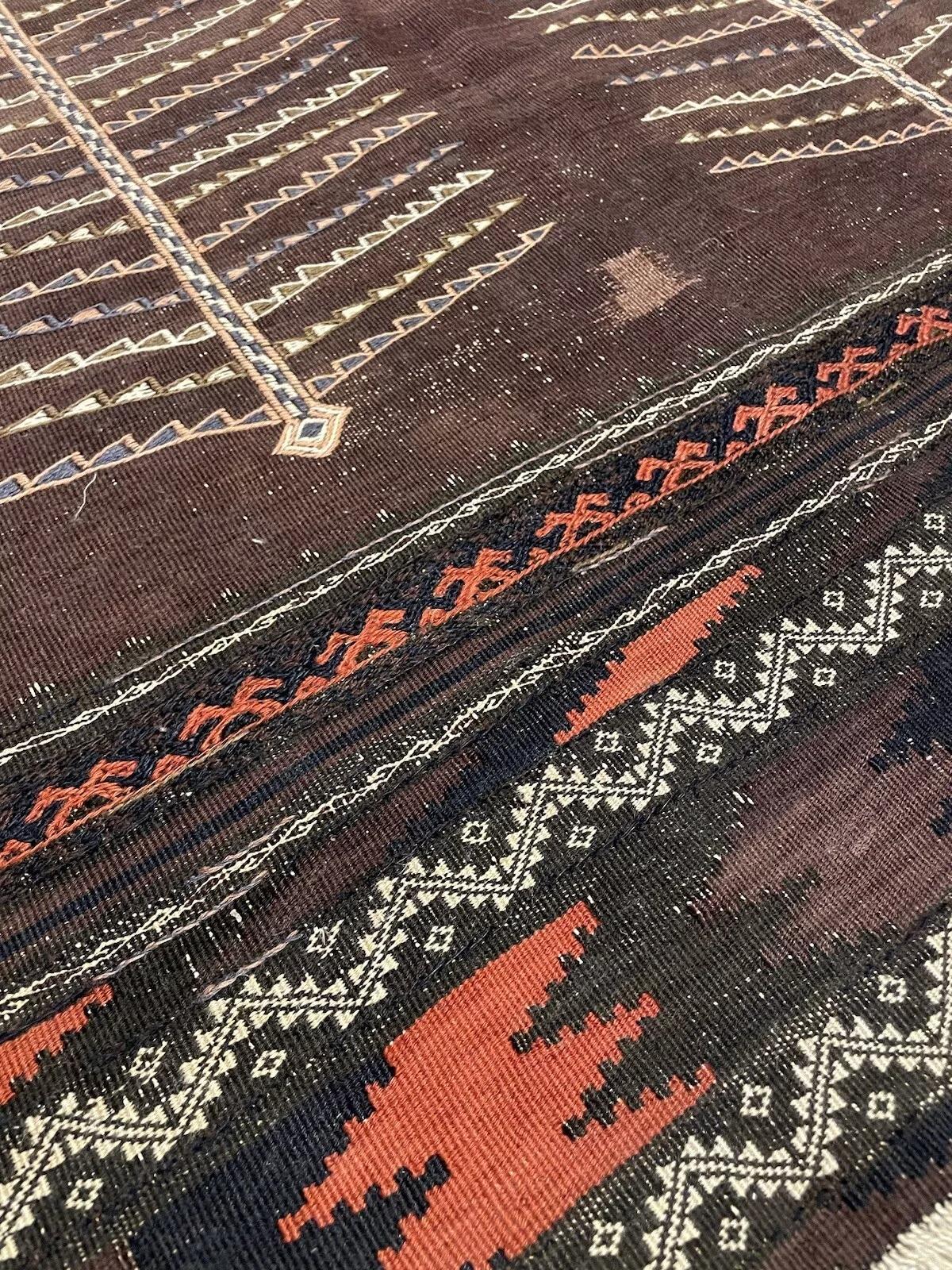 Laine Rug & Kilim Afghan Baluch fait main 3.5' x 3.9', 1900s - 1N28 en vente