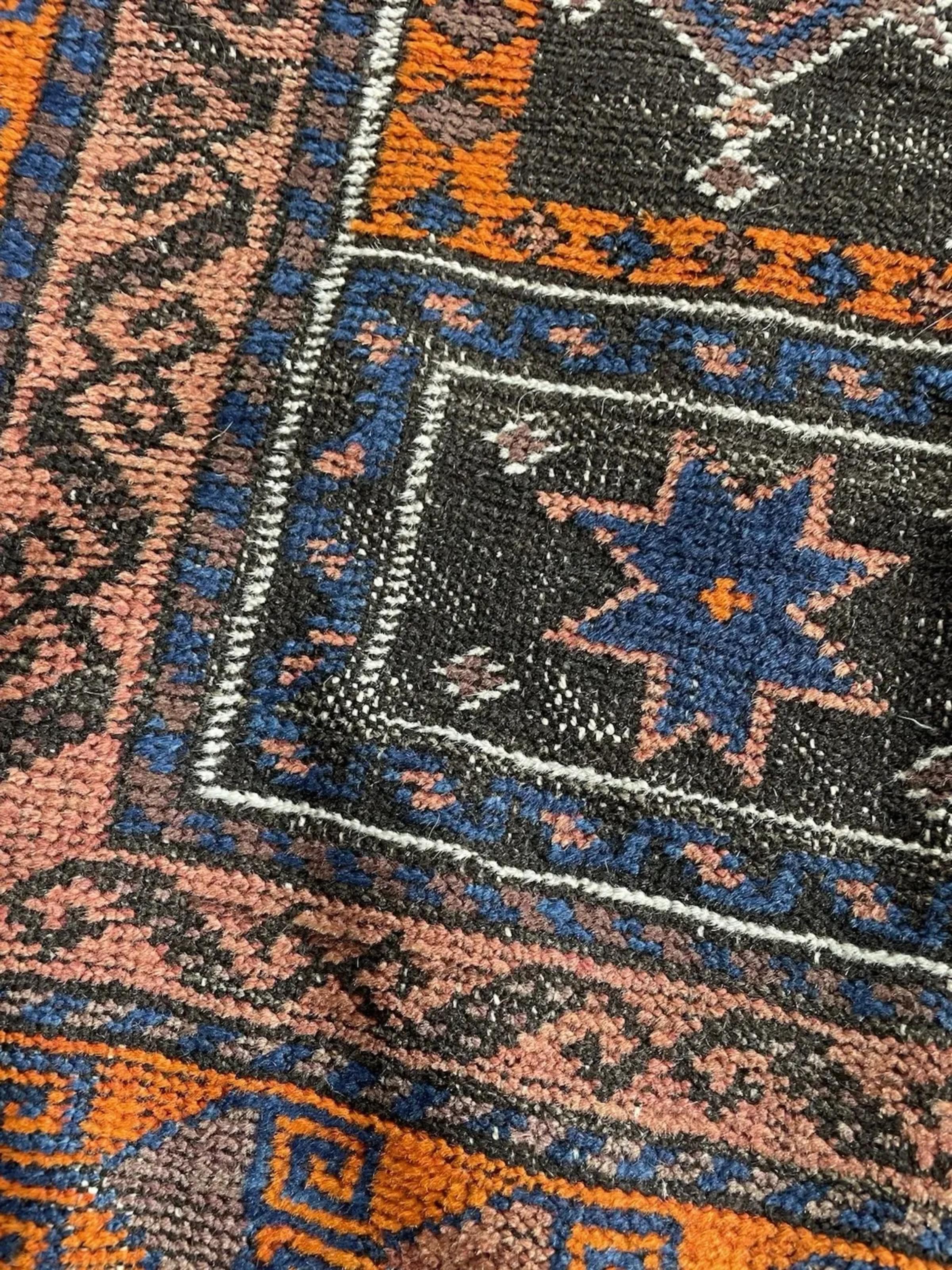 Francese Tappeto di preghiera afgano antico Baluch fatto a mano 3,3' x 5,3', 1900 - 1N120 in vendita