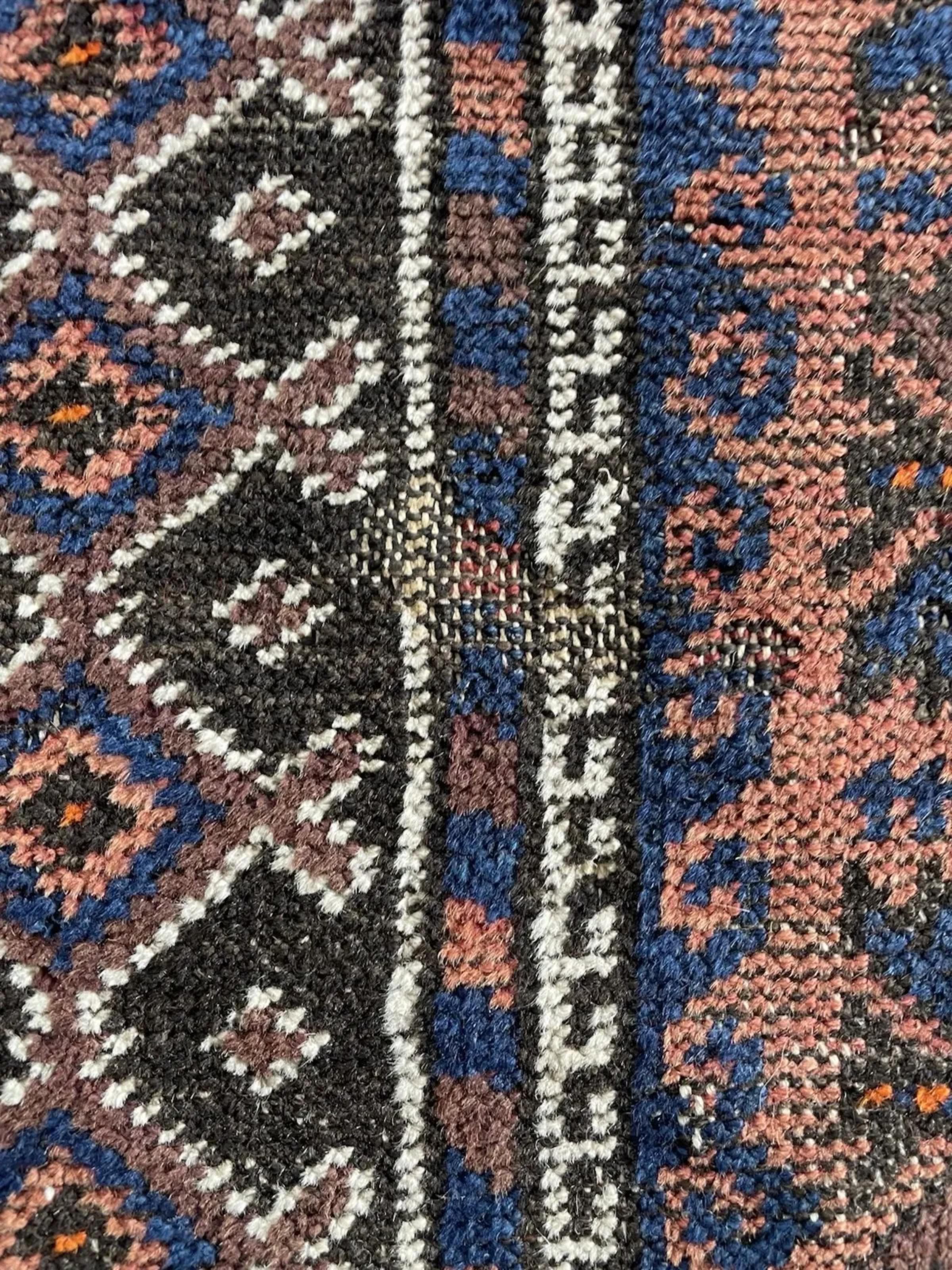 Lana Tappeto di preghiera afgano antico Baluch fatto a mano 3,3' x 5,3', 1900 - 1N120 in vendita