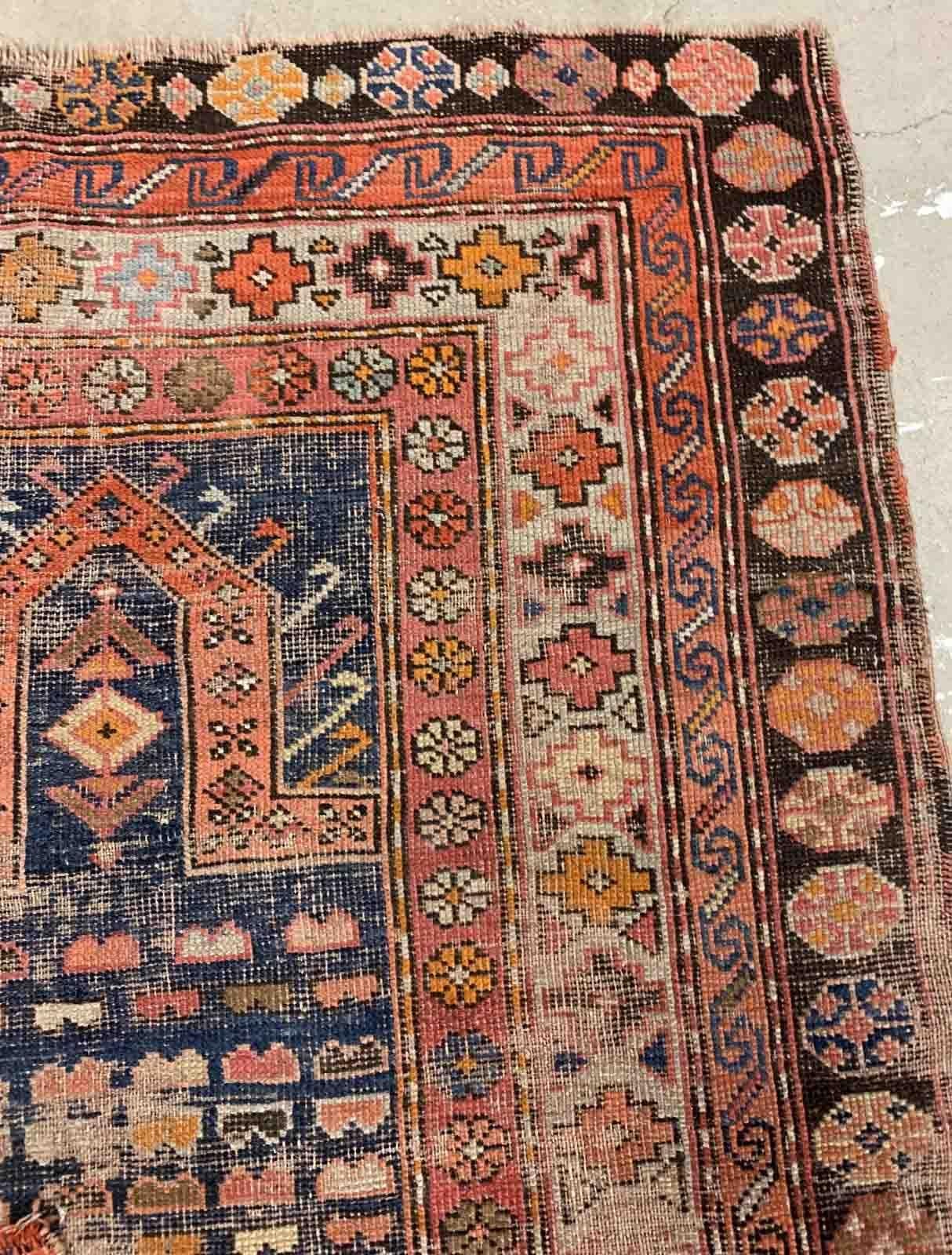 Hand-Knotted Handmade Antique Afghan Baluch Rug, 1900s, 1B901