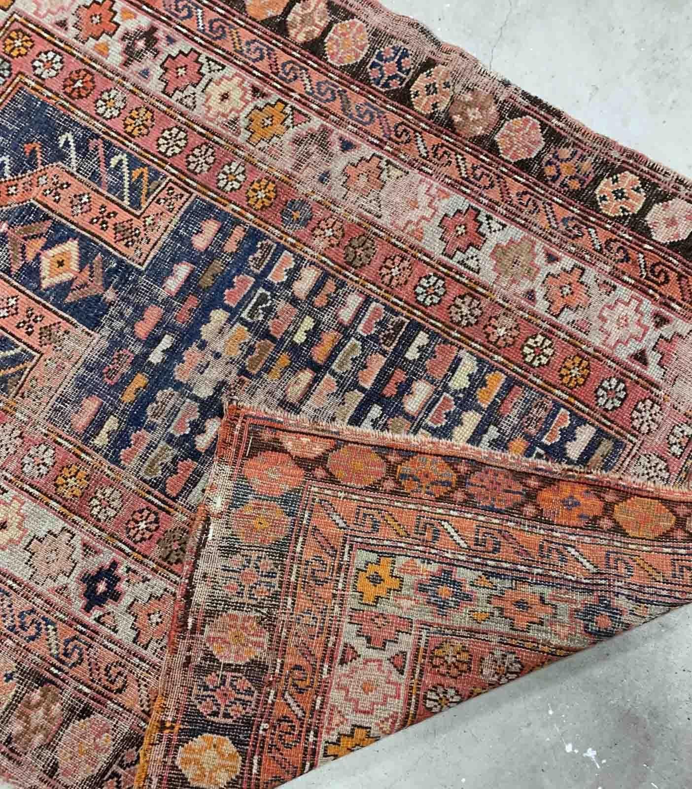 Handmade Antique Afghan Baluch Rug, 1900s, 1B901 In Distressed Condition In Bordeaux, FR