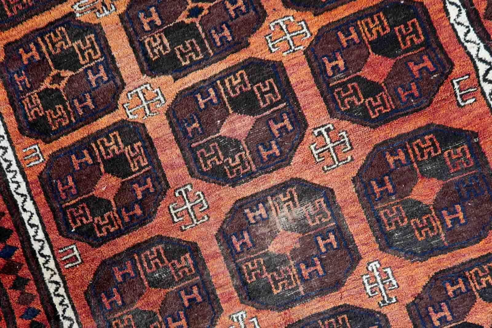 Handgefertigter antiker afghanischer Baluch-Teppich, 1900er Jahre, 1C1057 (Frühes 20. Jahrhundert) im Angebot