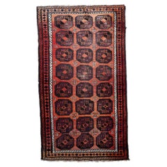 Handmade Antique Afghan Baluch Rug, 1900s, 1C1057