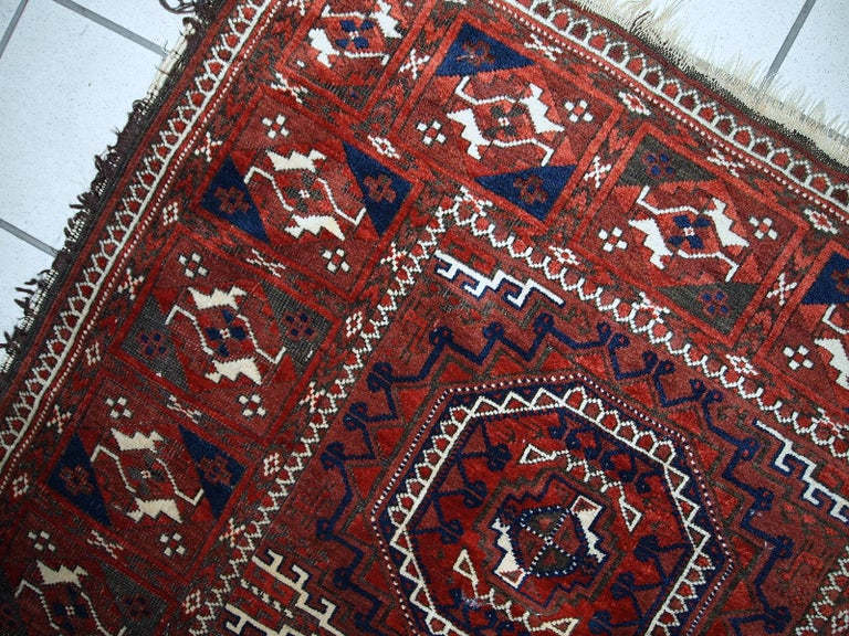 Handmade Antique Afghan Baluch Rug, 1900s, 1C357 For Sale at 1stDibs