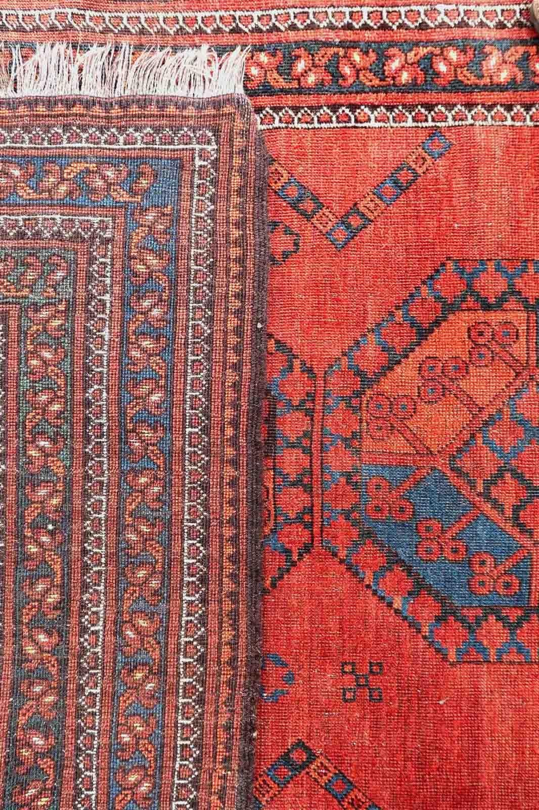 Hand-Knotted Handmade Antique Afghan Baluch Rug, 1900s, 1p146 For Sale
