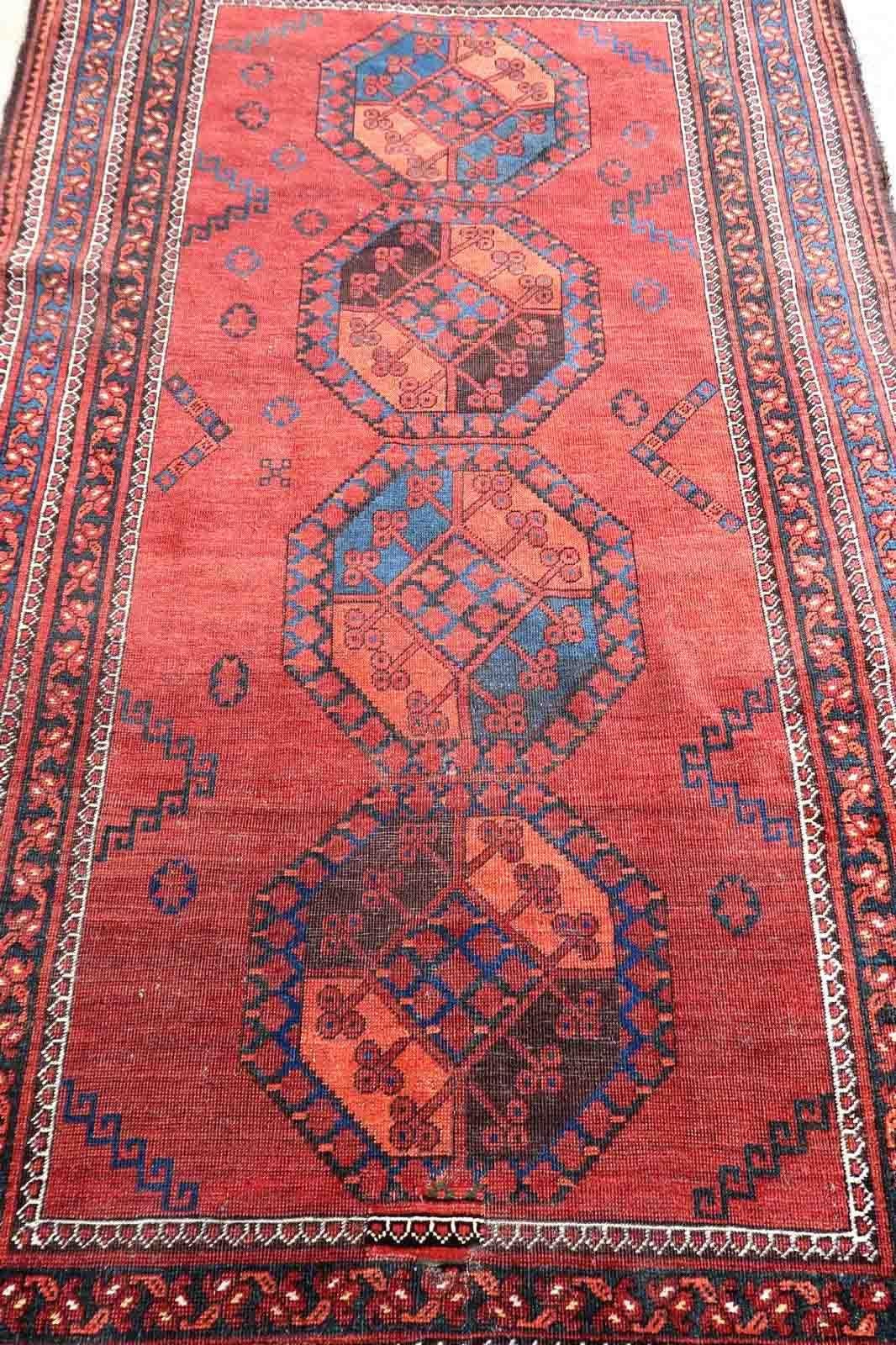 Handmade Antique Afghan Baluch Rug, 1900s, 1p146 In Fair Condition For Sale In Bordeaux, FR