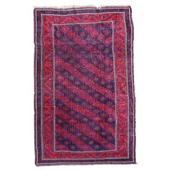 Handmade Antique Afghan Baluch Rug, 1900s, 1p147