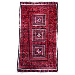 Handmade Antique Afghan Baluch Rug, 1900s, 1P48