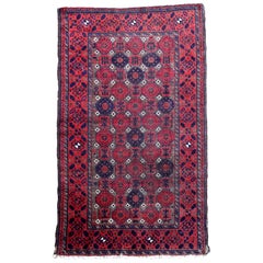Handmade Antique Afghan Baluch Rug, 1900s, 1P77