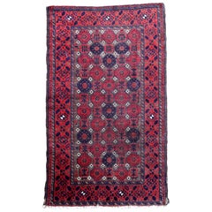 Tapis baluch afghan ancien fait à la main, années 1900, 1P77