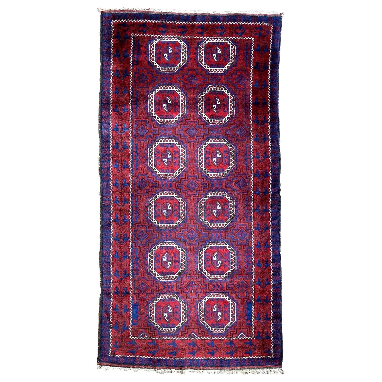 Handmade Antique Afghan Baluch Rug, 1900s, 1P84