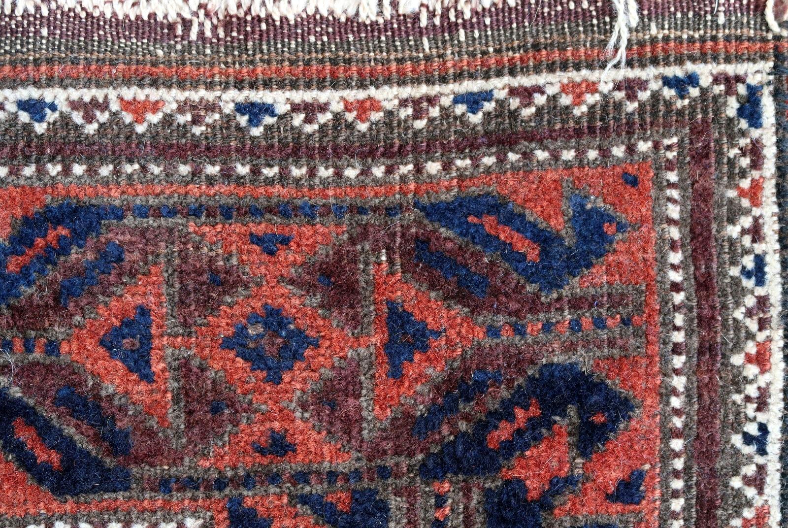 Handmade Antique Afghan Baluch Rug, 1900s, 1P92 In Fair Condition In Bordeaux, FR