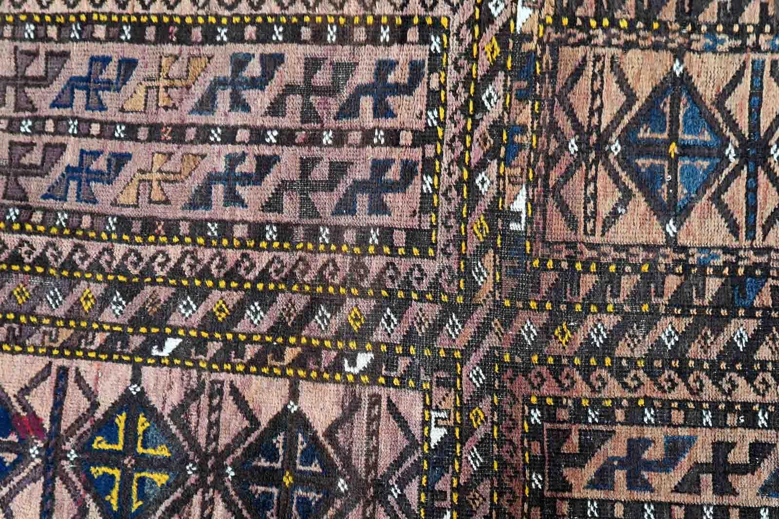 Tapis baluch afghan ancien fait à la main, années 1910, 1C1023 en vente 1