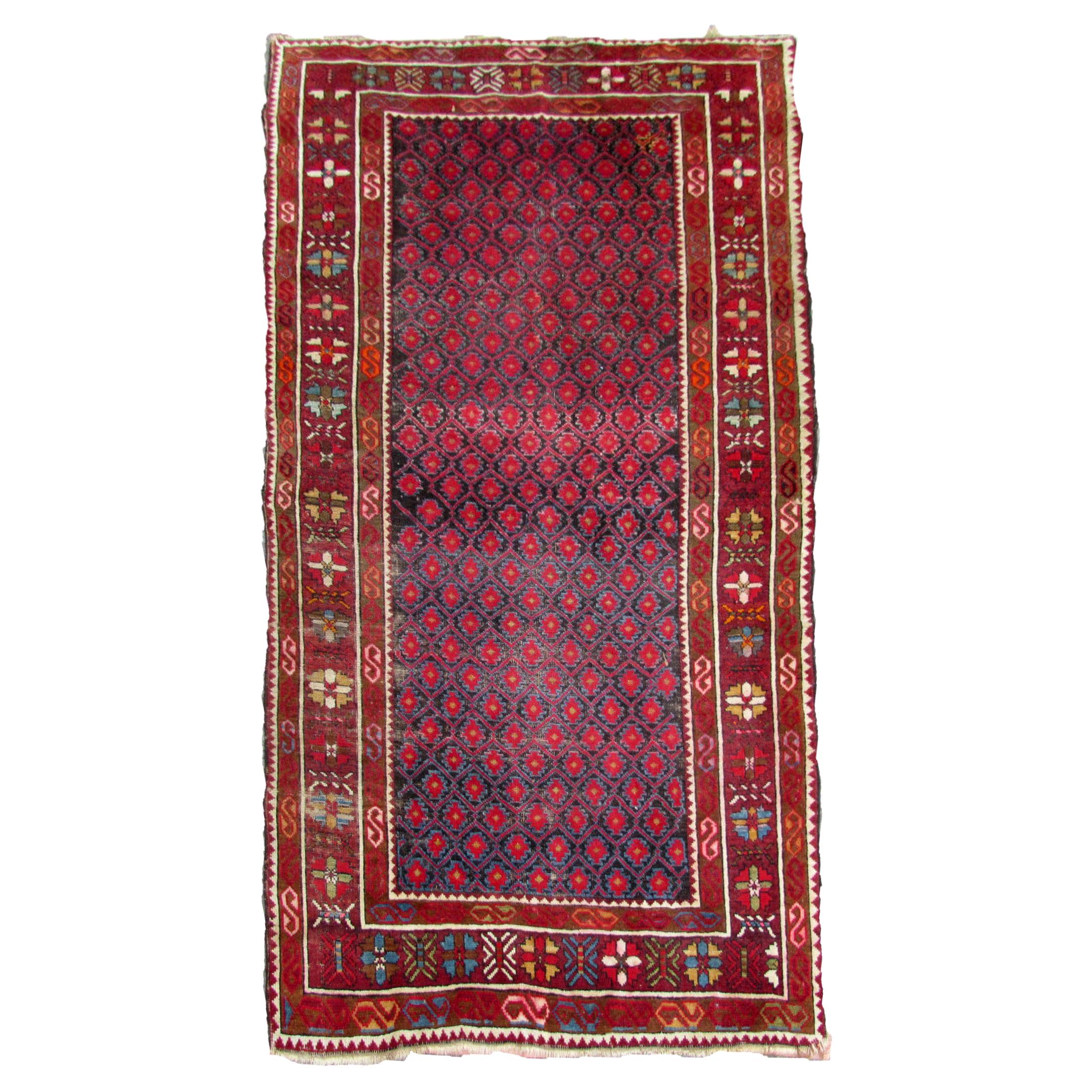 Handmade Antique Afghan Baluch Rug, 1910s, 1Q0081