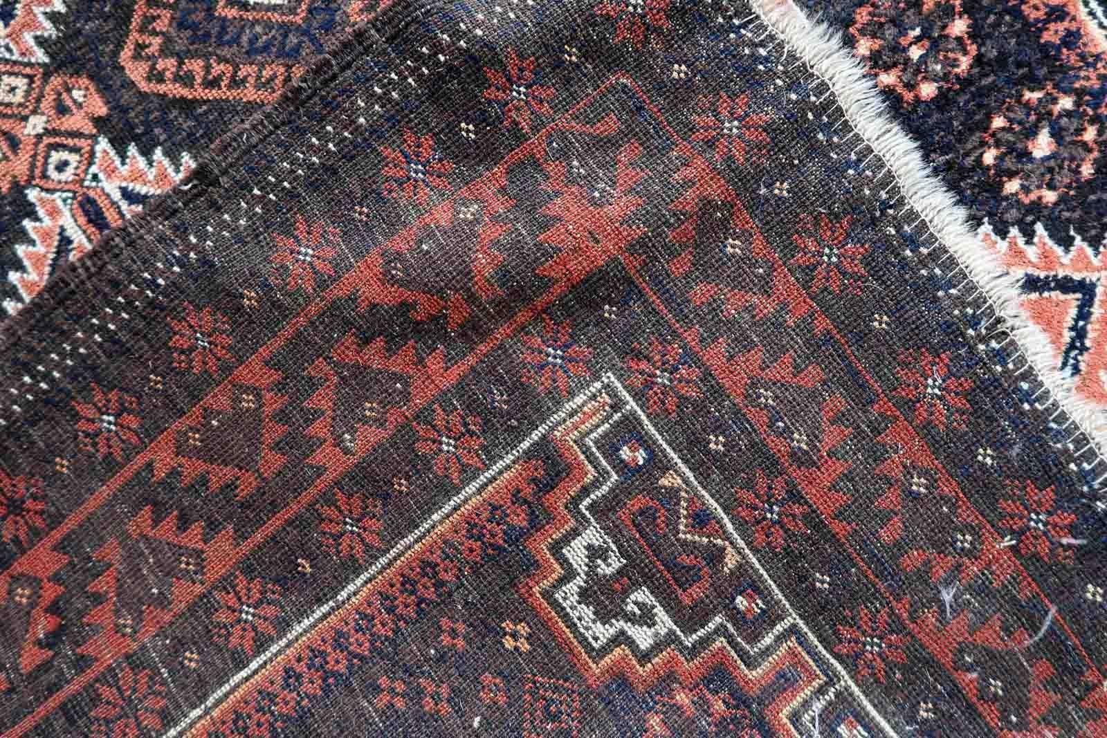 Handgefertigter antiker afghanischer Baluch-Teppich, 1920er Jahre, 1C1051 (Afghanisch) im Angebot