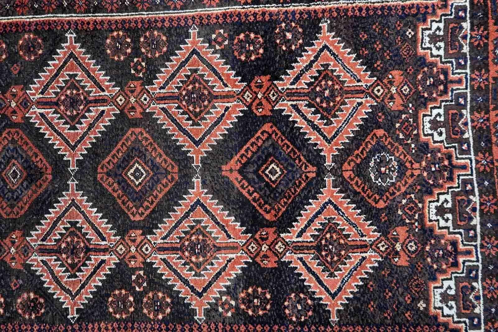 Handmade Antique Afghan Baluch Rug, 1920s, 1C1051 For Sale 1