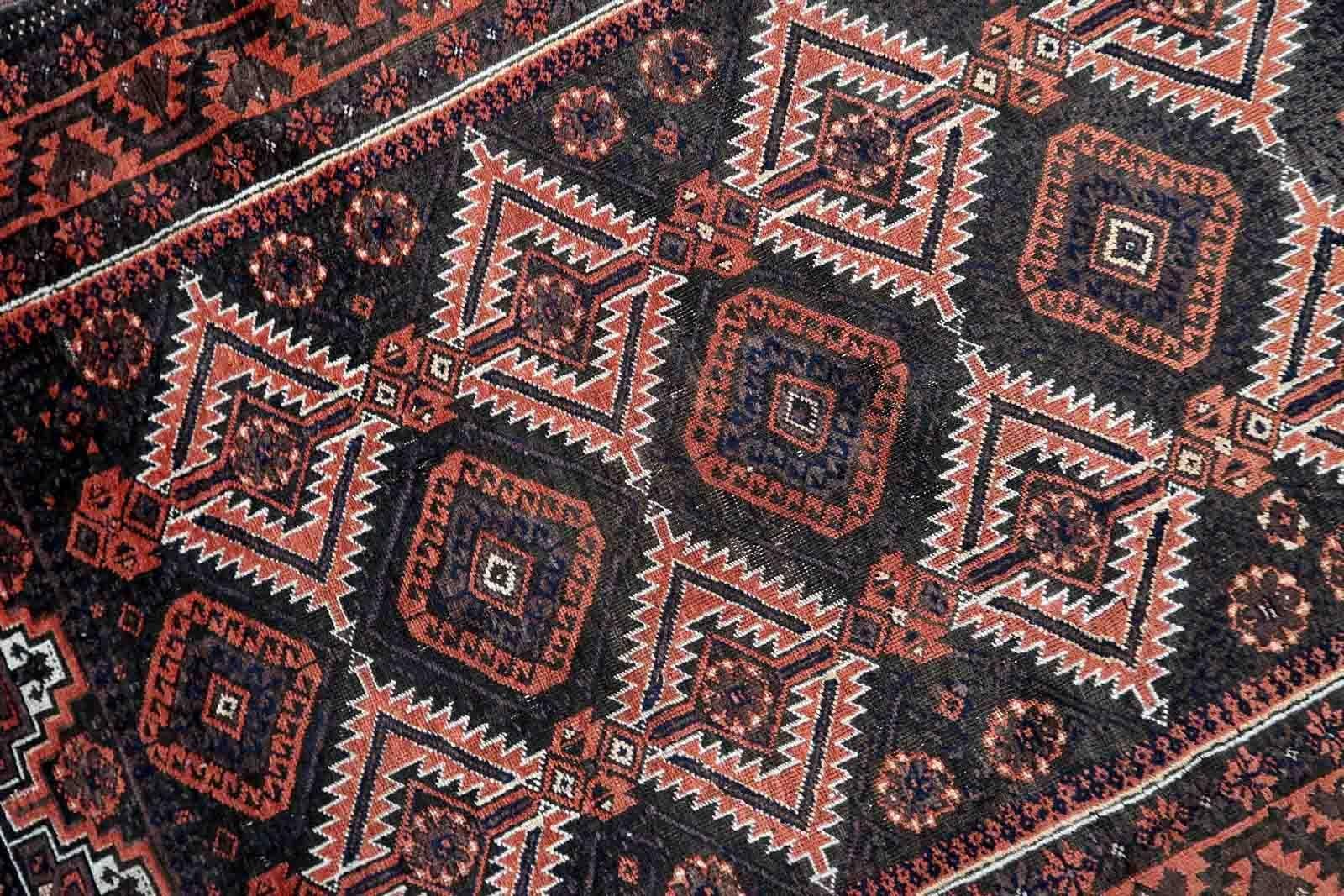 Handmade Antique Afghan Baluch Rug, 1920s, 1C1051 For Sale 2
