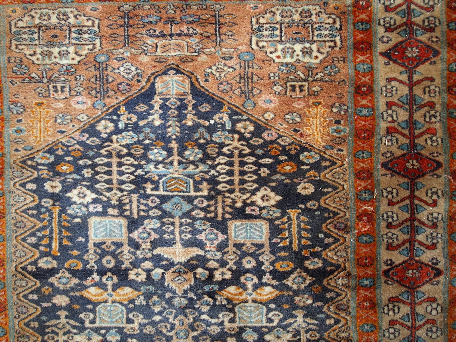 Hand-Knotted Handmade Antique Afghan Baluch Rug, 1920s, 1C730 For Sale