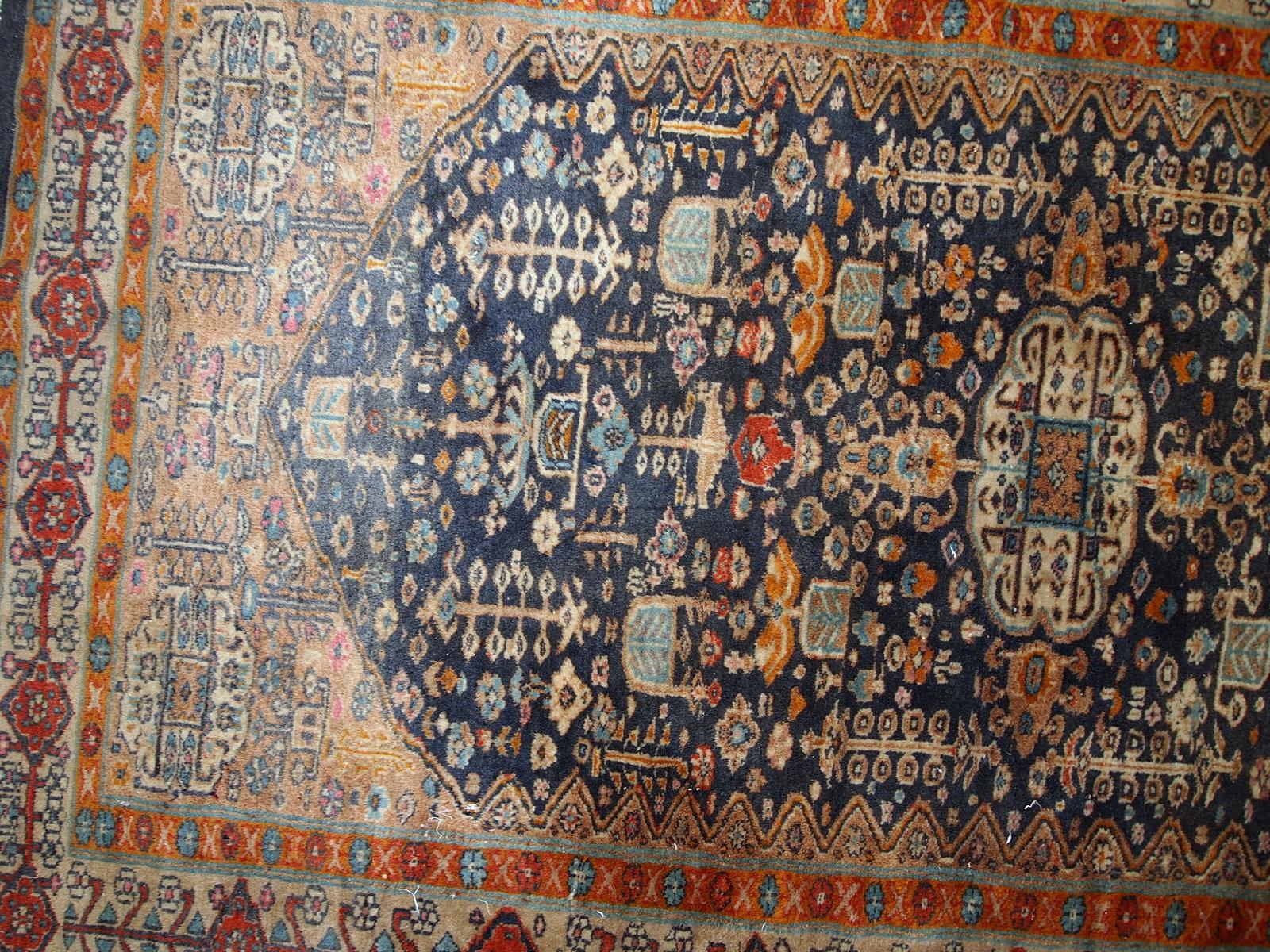 Tapis baluch afghan ancien fait à la main, années 1920, 1C730 État moyen - En vente à Bordeaux, FR