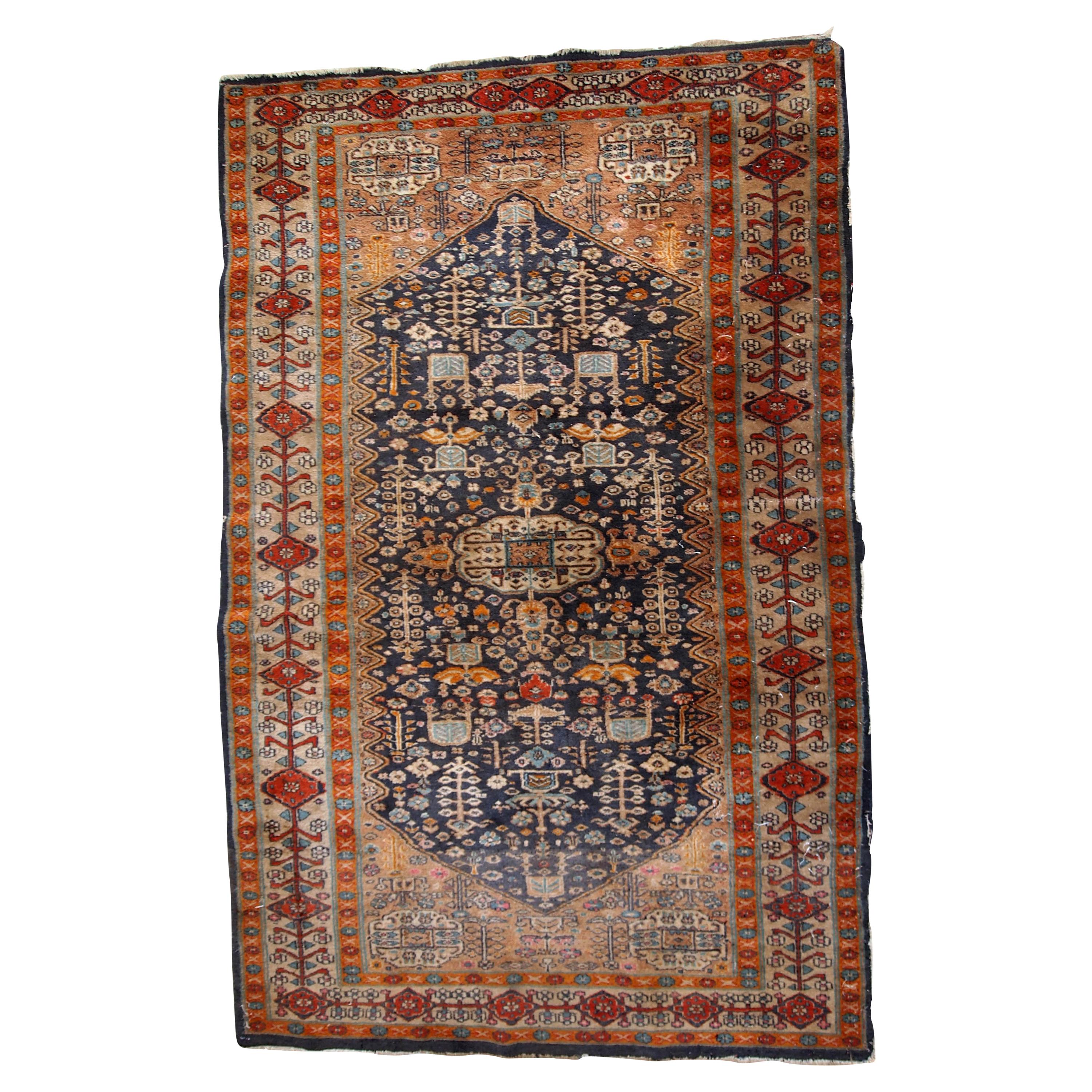 Handmade Antique Afghan Baluch Rug, 1920s, 1C730 For Sale